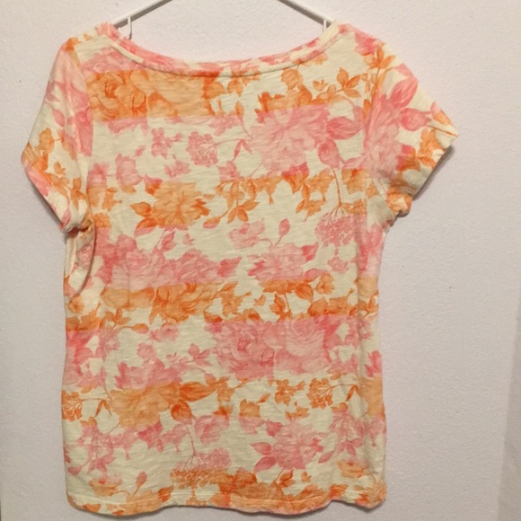 Beautiful Floral Lands End T pink/orange stretchy - Picture 5 of 5